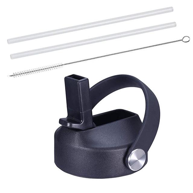 SENDESTAR Straw Lid for Hydro Flask Wide Mouth Sports Water Bottle with 2 Straws and 1 Brush