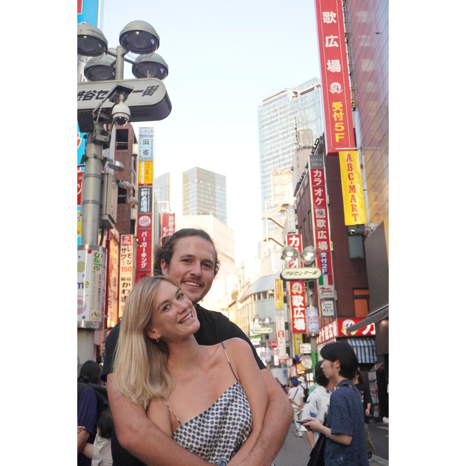 "Just the two of us, creating memories in foreign lands..." Joining in on the hustle and bustle in Tokyo, Japan