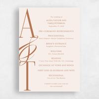 Beige Wedding Program - Kellan