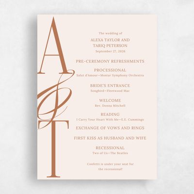 Multi-Colored Wedding Program - Kellan