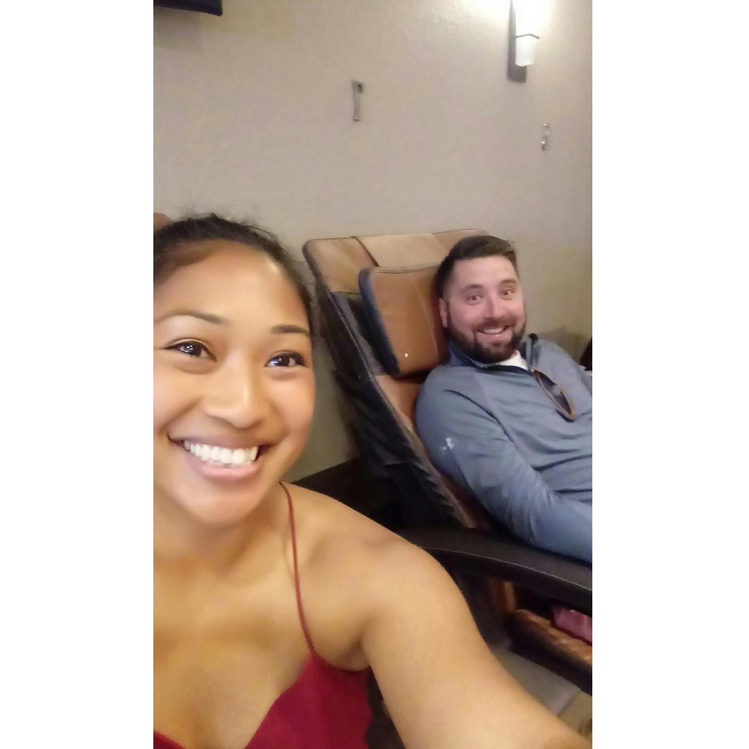 We got rained out from softball one night so Ryan got his first mani and pedi. FYI He loved it.