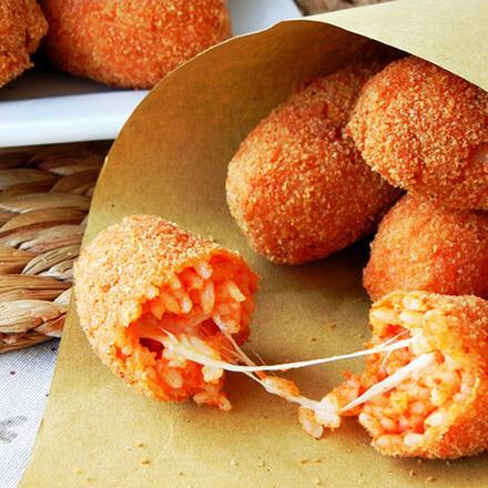 Italian street food (suppli pictured here)