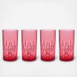 Aurora Tritan Plastic Highball Tumbler, Set of 4