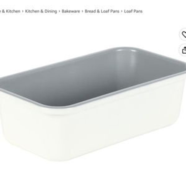Sur La Table Kitchen Essentials Bake Sale 9 X 5 Inch PFOA, PFAS, PTFE Free Nonstick Loaf Pan - Linen White