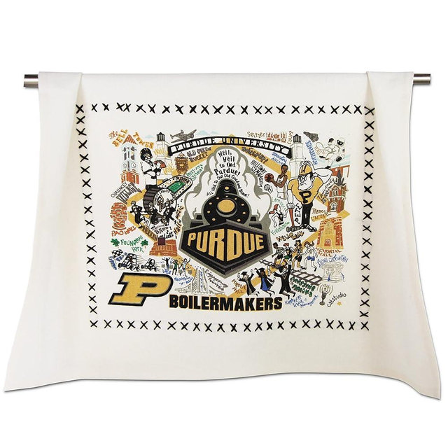 Catstudio Dish Towel, Purdue University Boilermakers Hand Towel - Collegiate Kitchen and Tea Towels for Purdue Fans - Perfect Graduation Gift, Gift for Students, Parents and Alums
