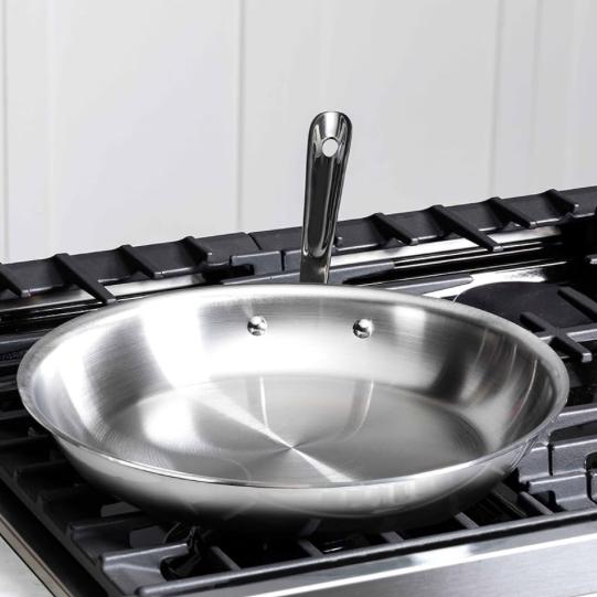All-Clad D3® Stainless Steel 12 inch Frying Pan With Lid- Made in the USA- The Original Bonded Professional Cookware- Oven Safe & Induction Compatible