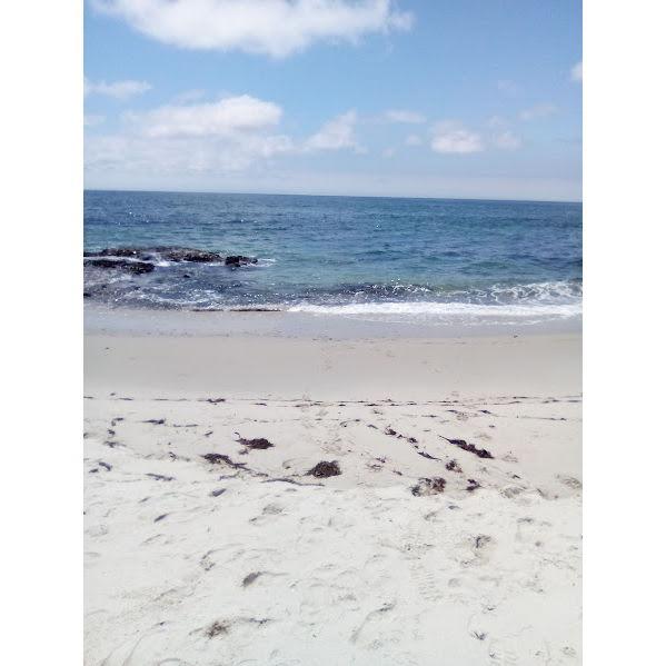 The view of the ocean when your on the sand.