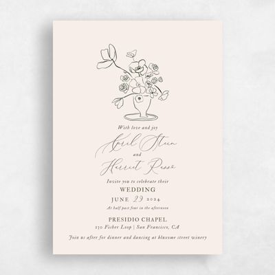 Dark Khaki, Beige Wedding Invitation - Keole Classic