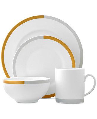 Castillon Gold/Gray Collection 4-Piece Place Setting