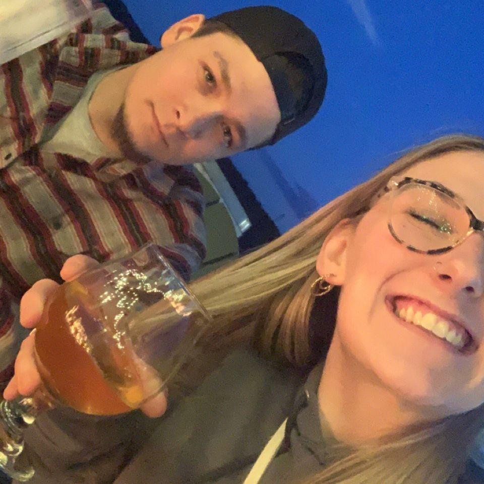 Our first photo together at 603 Brewery