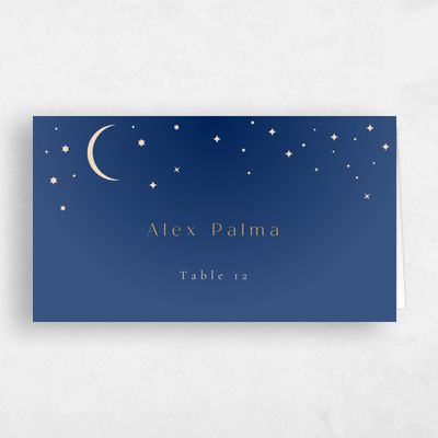 Dusty Cobalt, Blue Wedding Place Card - Cosima