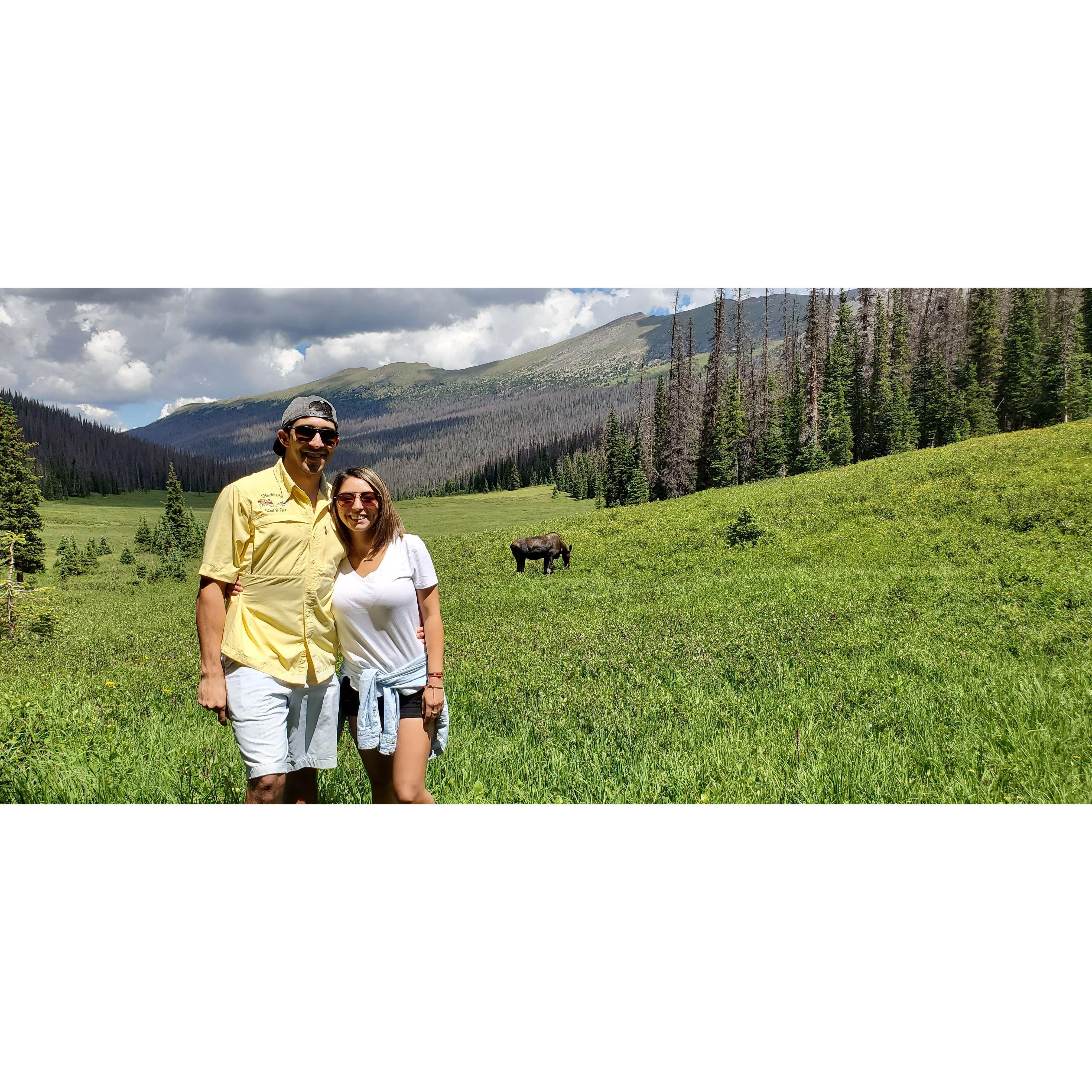 The moment and time Anali told Eric she was pregnant. Estes Park, Colorado.