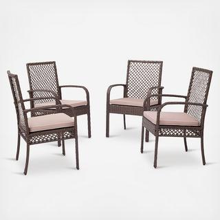 Tribeca Outdoor Wicker Dining Chair, Set of 4