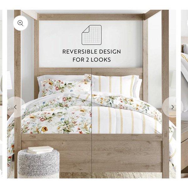 Chintz Floral Reversible Down-Alternative Comforter Set (KING)