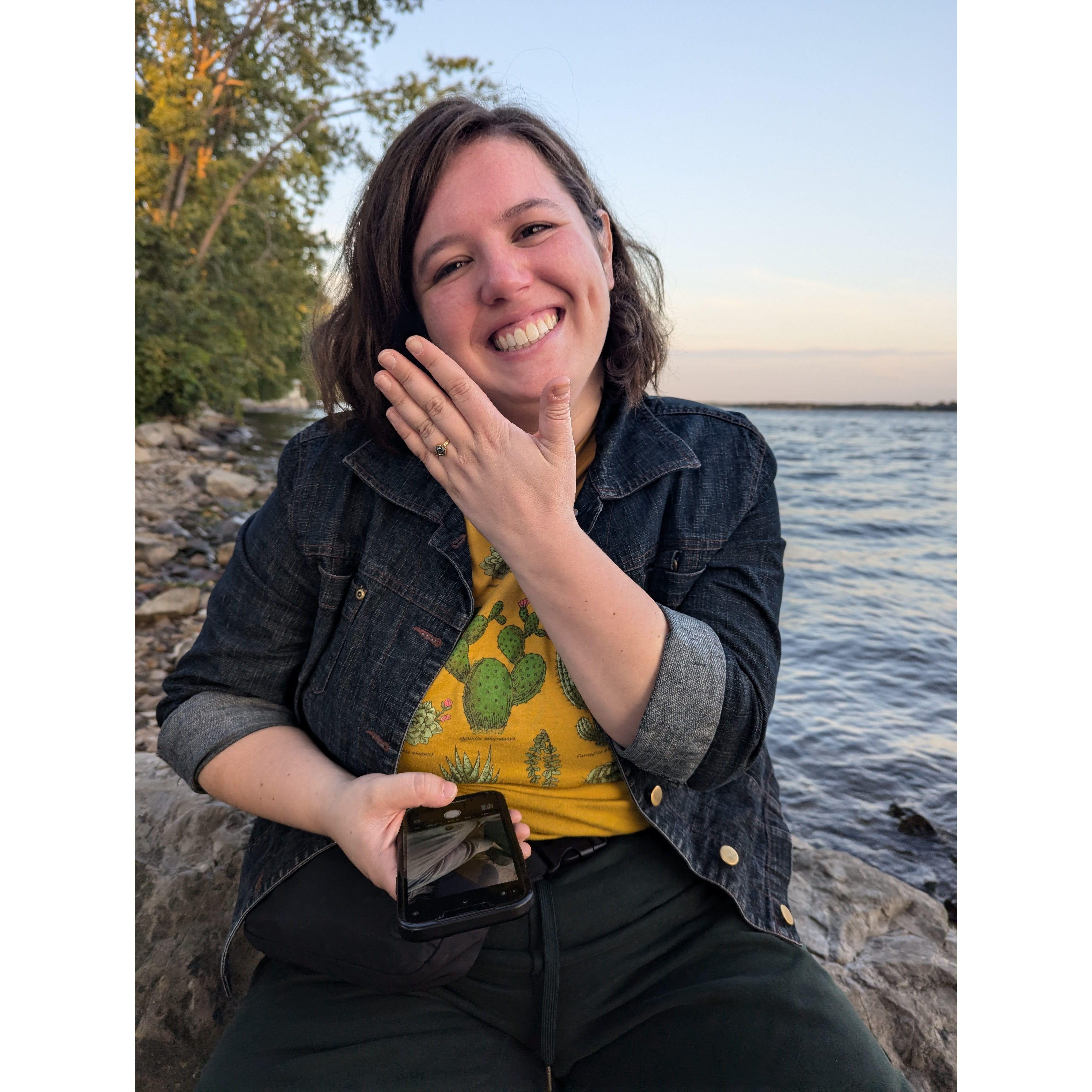 Proposal number two! Julianna asks Julie by the water near John Abbott where they met. (September 2024)