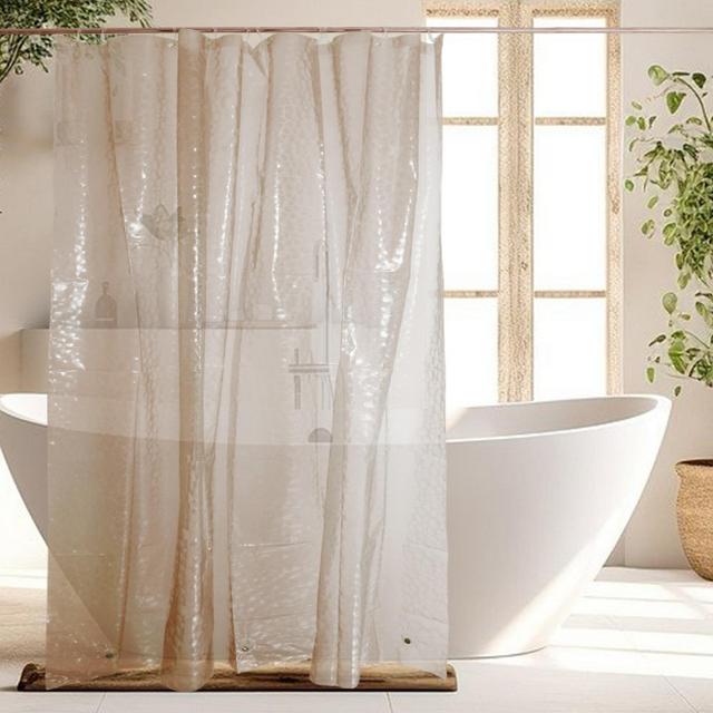 Unique Bargains Waterproof Shower Curtain Liner 78.74"L x 70.87"W Brown 1 Set