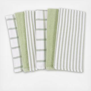 Mixed Flat & Terry Kitchen Towels, Set of 6