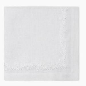 Prism Vine Linen Dinner Napkin - WHITE