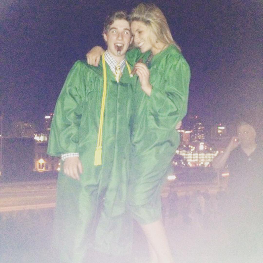 June 2014 - high school graduation on the steps of the cathedral