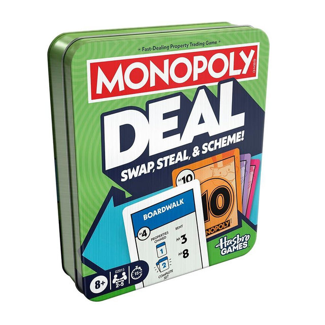 Monopoly Deal Card Game in Collectible Storage Tin | Ages 8+ | 2-5 Players | 15 Mins. | Fun Family Games for Kids, Teens, and Adults | Travel Games