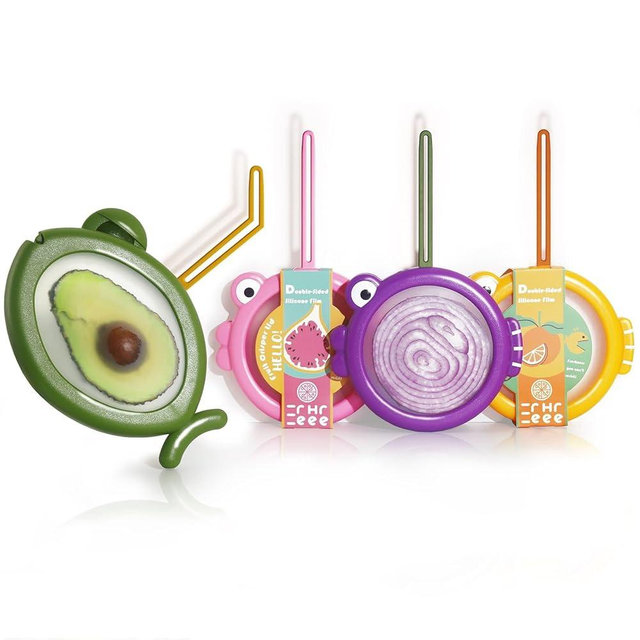 Erehere Avocado Saver, Onion Storage Container Set of 4, Reusable Fridge Bin for Garlic, Lemons, Potatoes, Food Fresh Keeper & Organizer