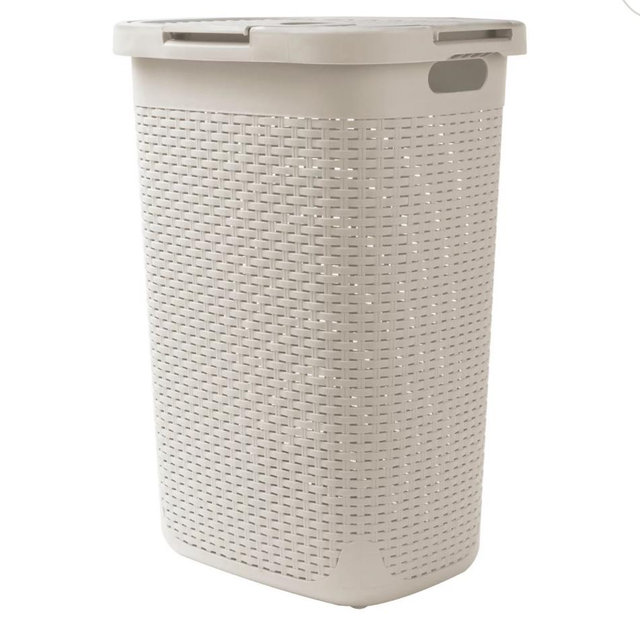 Mind Reader 60 Liter Laundry Basket - Ivory, HAMPER