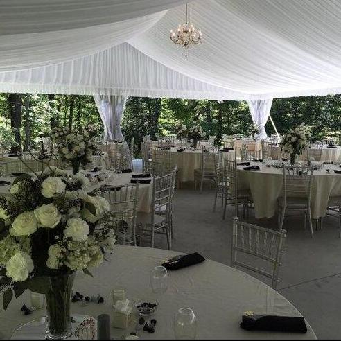 The tent can have completely open sides with plenty of room for tables and an extra large dance floor