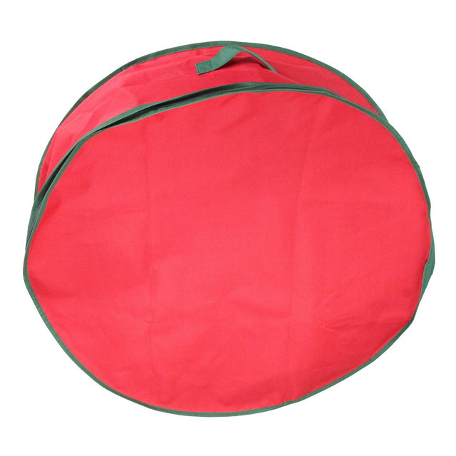 Northlight 24” Red and Green Christmas Wreath Storage Bag