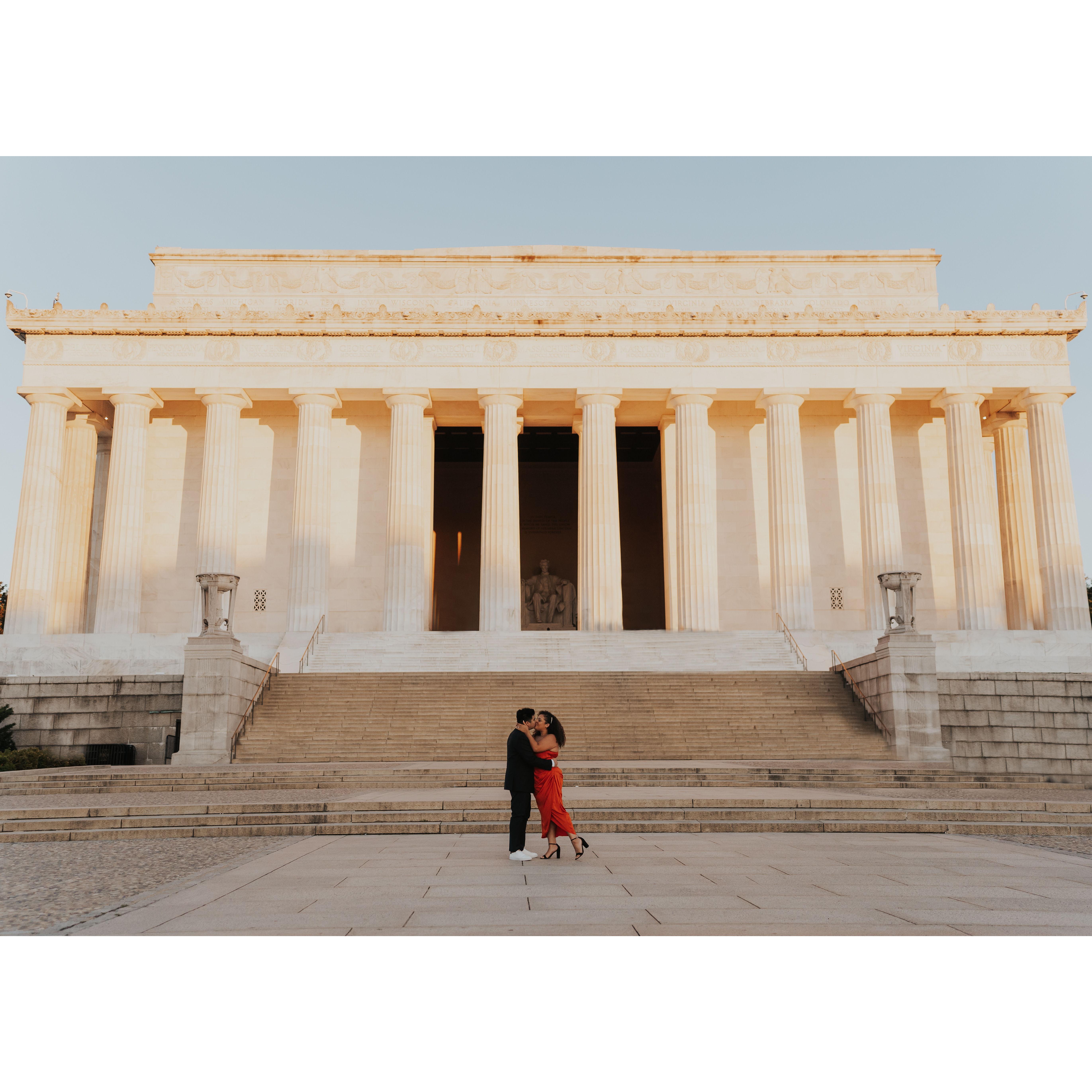 Our engagement shoot at the National Mall in Washington, DC in July 2022.