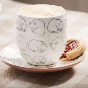Leah Reena Goren Stoneware Espresso Cup & Saucer