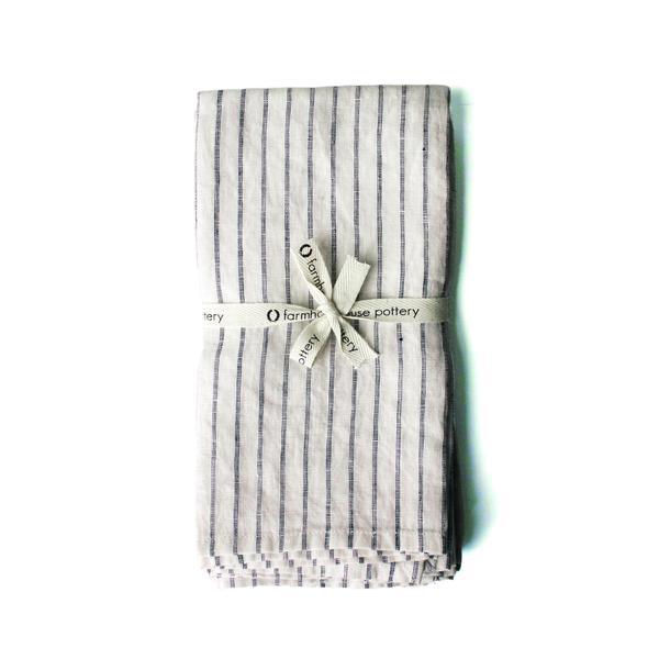 Washed Linen Napkins in Stripe