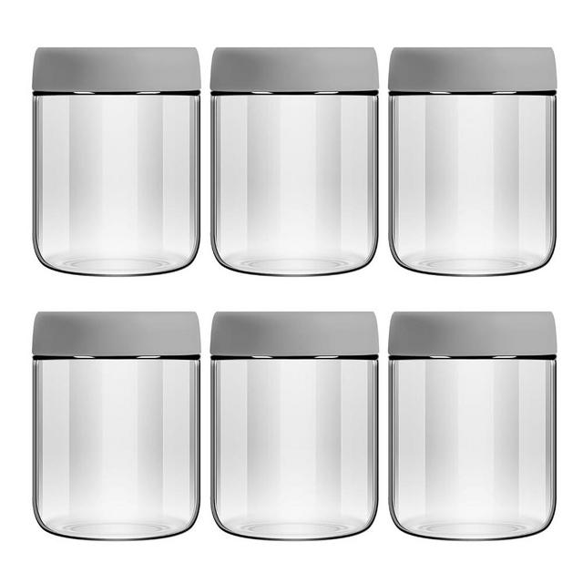 6-pack 16oz white glass jar with screw lid for overnight oats condiment salad dressing sauce baby food kids snacks containers candle canning spice wide mouth Leak proof storage containers airtight- Reusable