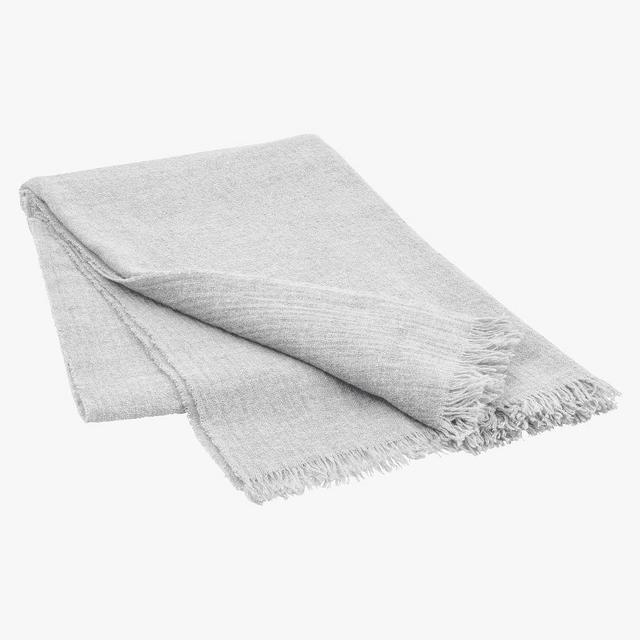 Blomus Merino Wool Throw, 51" X 78.7", Microchip (Light Gray)