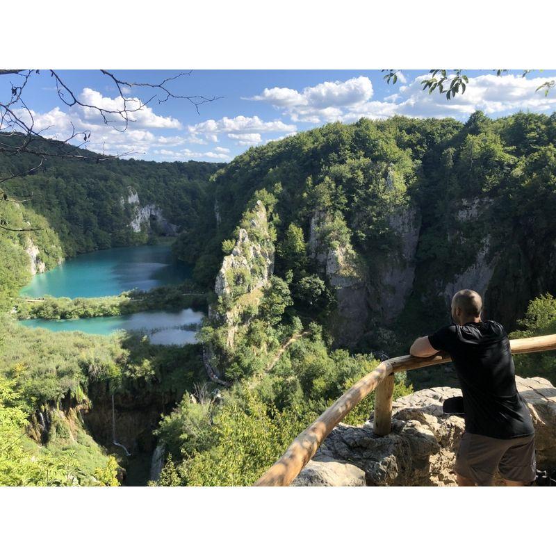 Plitvice, Croatia | Blue skies, multi-level lakes, and waterfalls.