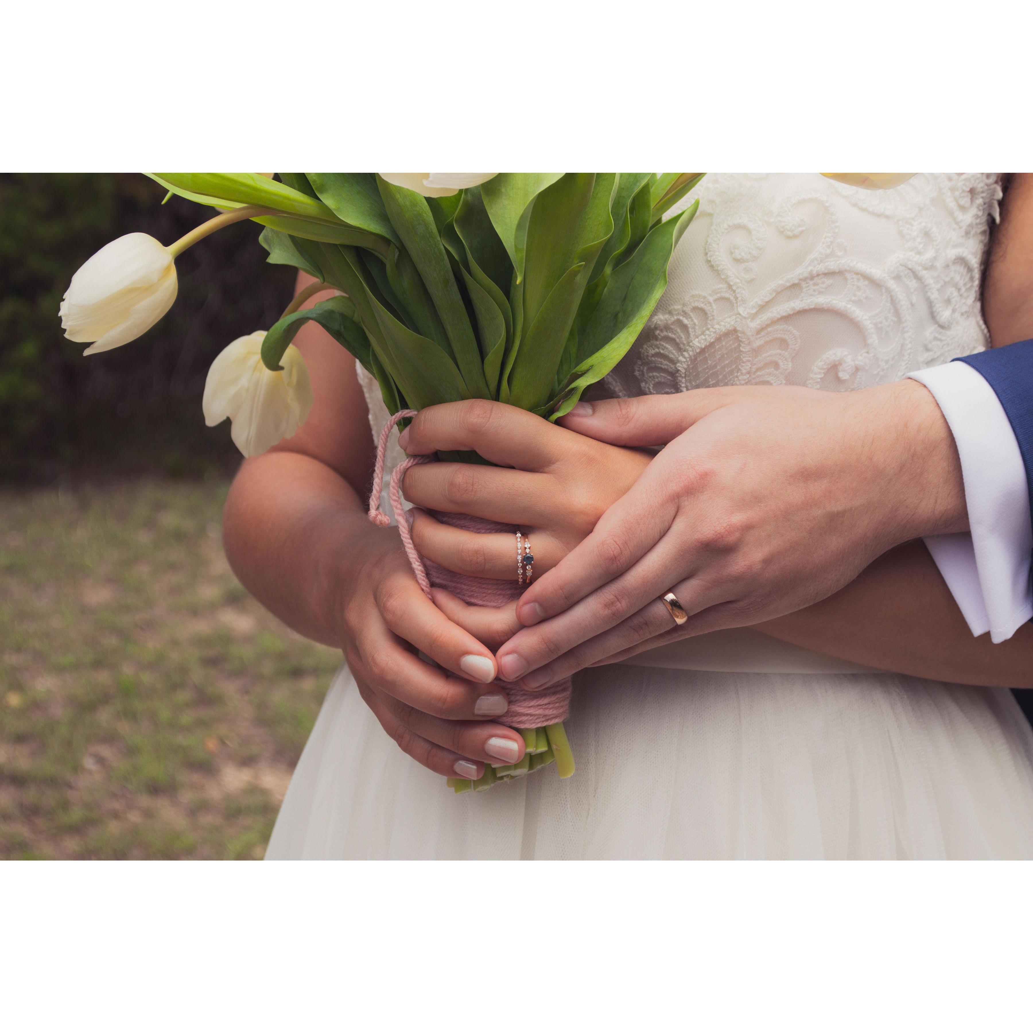The rings and the bouquet!