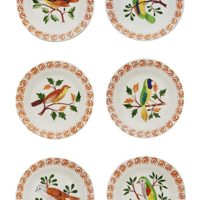 Set-of-Six Ceramic Dessert Plates