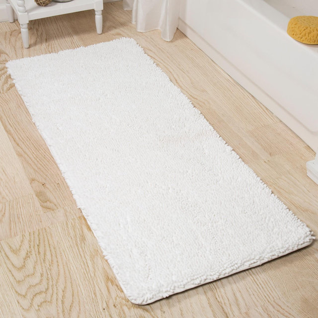 Shag Memory Foam Bathmat - 58-Inch by 24-Inch Runner with Non-Slip Backing - Absorbent High-Pile Chenille Bathroom Rug by Lavish Home