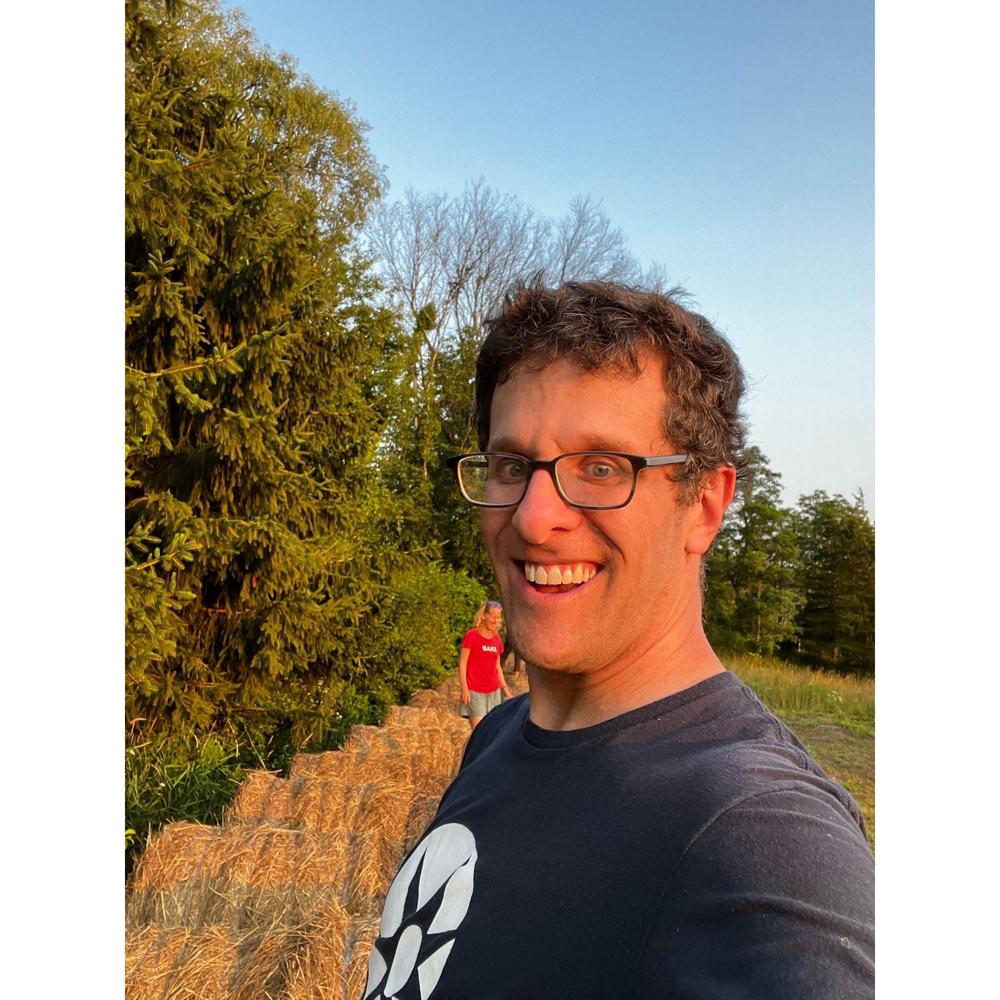 Skipping across the hay bales upstate