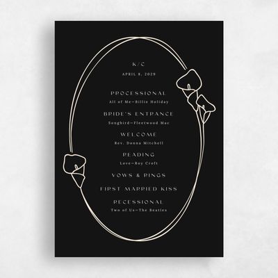 Black Wedding Program - Calle