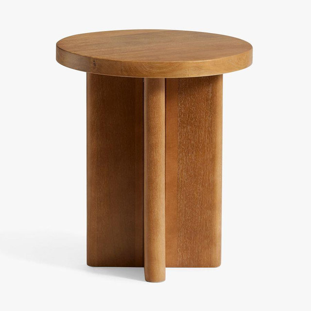 Cayman 18" Round Side Table, Antique Umber