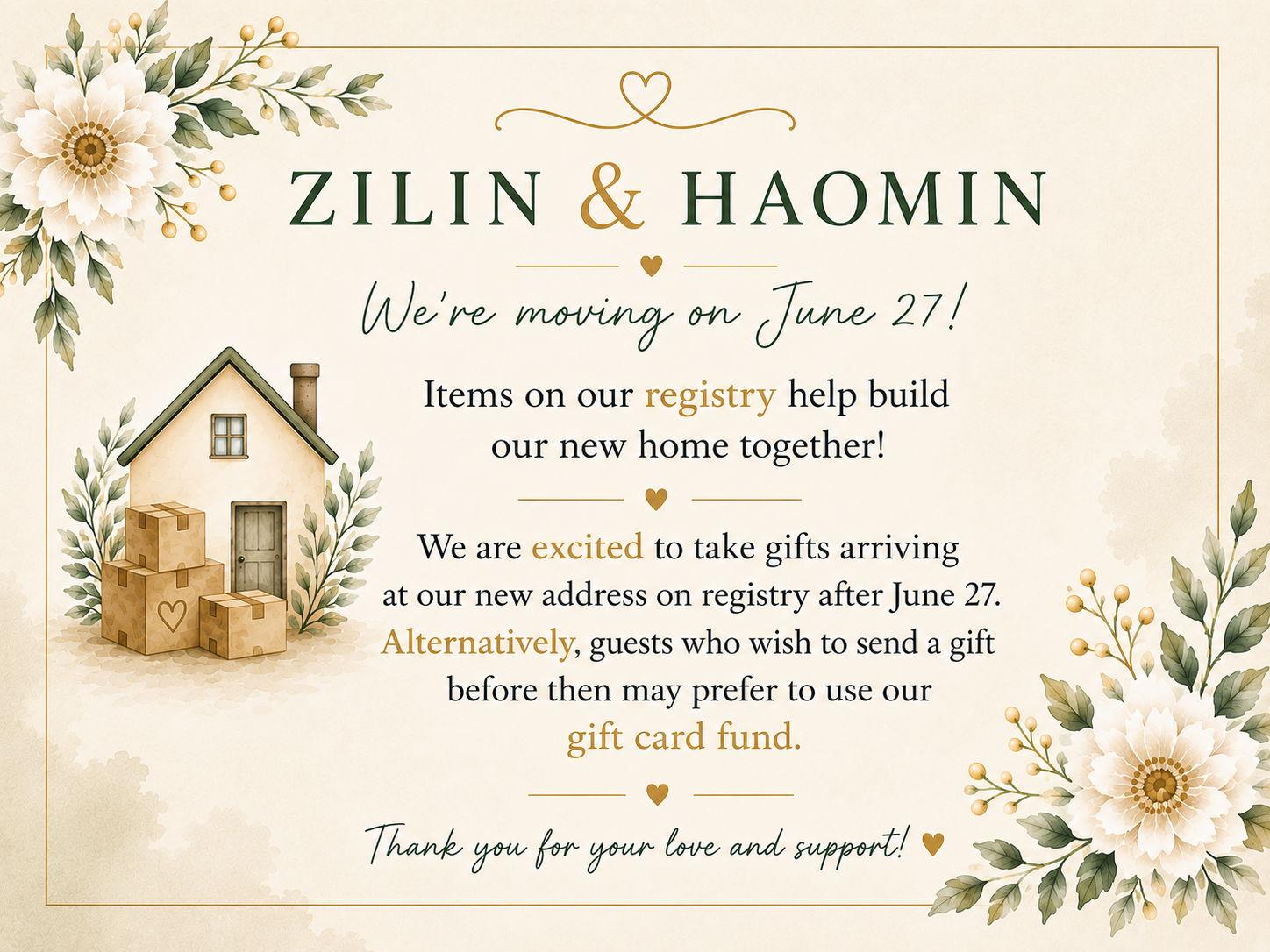The Wedding Website of Haomin Shi and Zilin Si