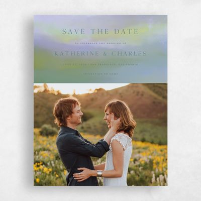 Pale Blue Wedding Save the Date - Highland Photo