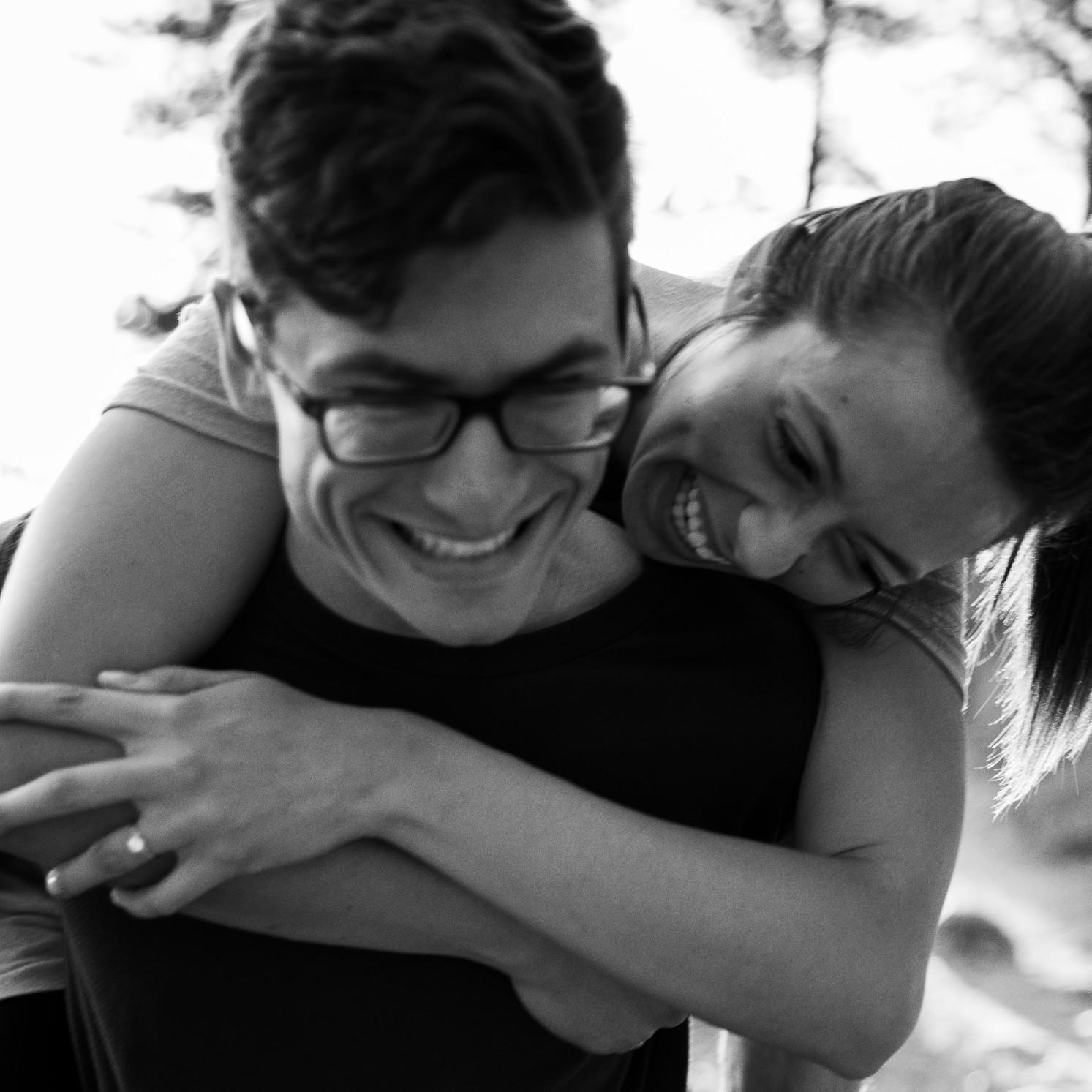 Engagement pictures while hiking Arthur's Rock in Fort Collins.