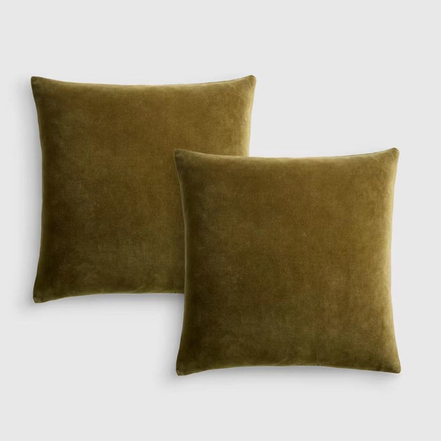 Cotton Velvet Pillow Cover - Set of 2