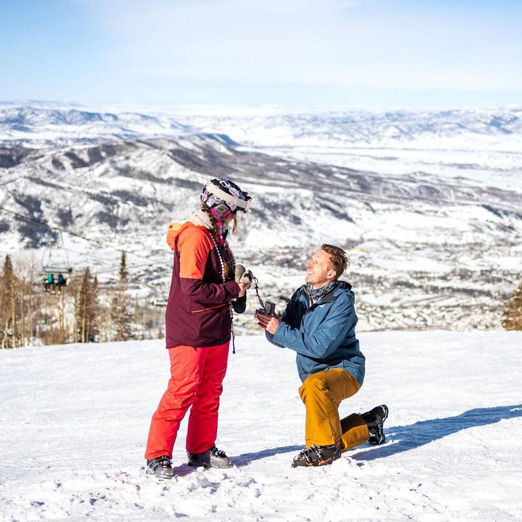 A surprise proposal on our annual ski trip!
