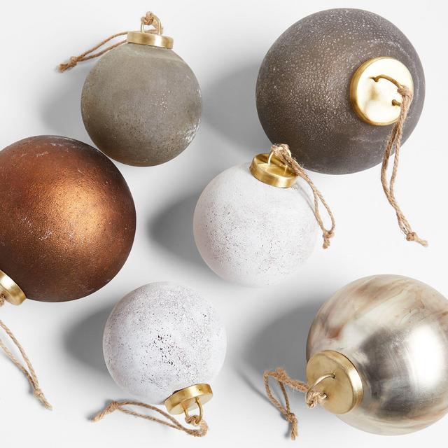 Rizzo Textured Ball Christmas Ornaments by Leanne Ford, Set of 6