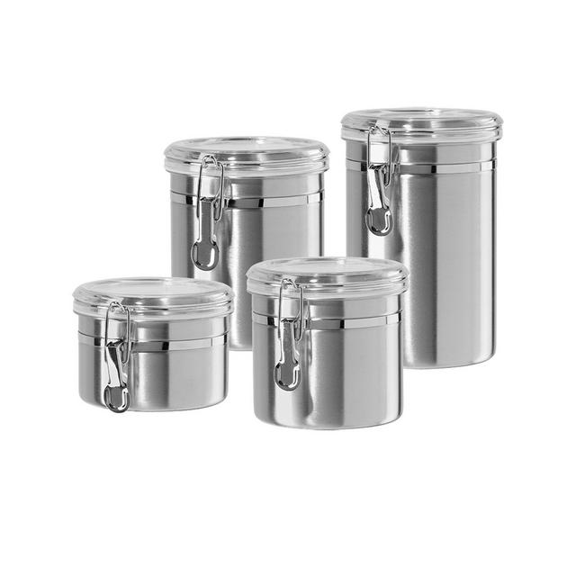 Oggi Clamp 4 Piece Canisters with Clear Lids Set