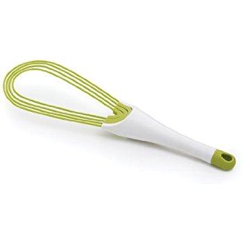 Joseph Joseph 20071 Twist Whisk 2-in-1 Balloon and Flat Whisk Silicone Coated Steel Wire, 11.5-Inch, Green