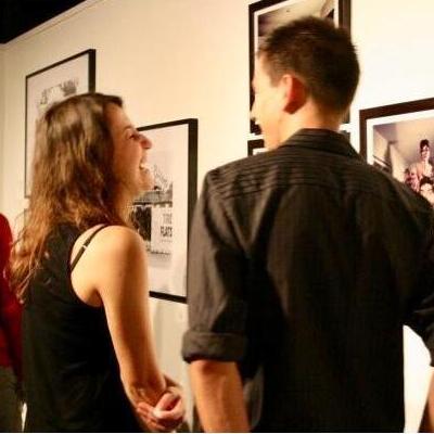 One of our very first pictures together. Bubulechie's photography exhibit in Ybor in December 2009.
