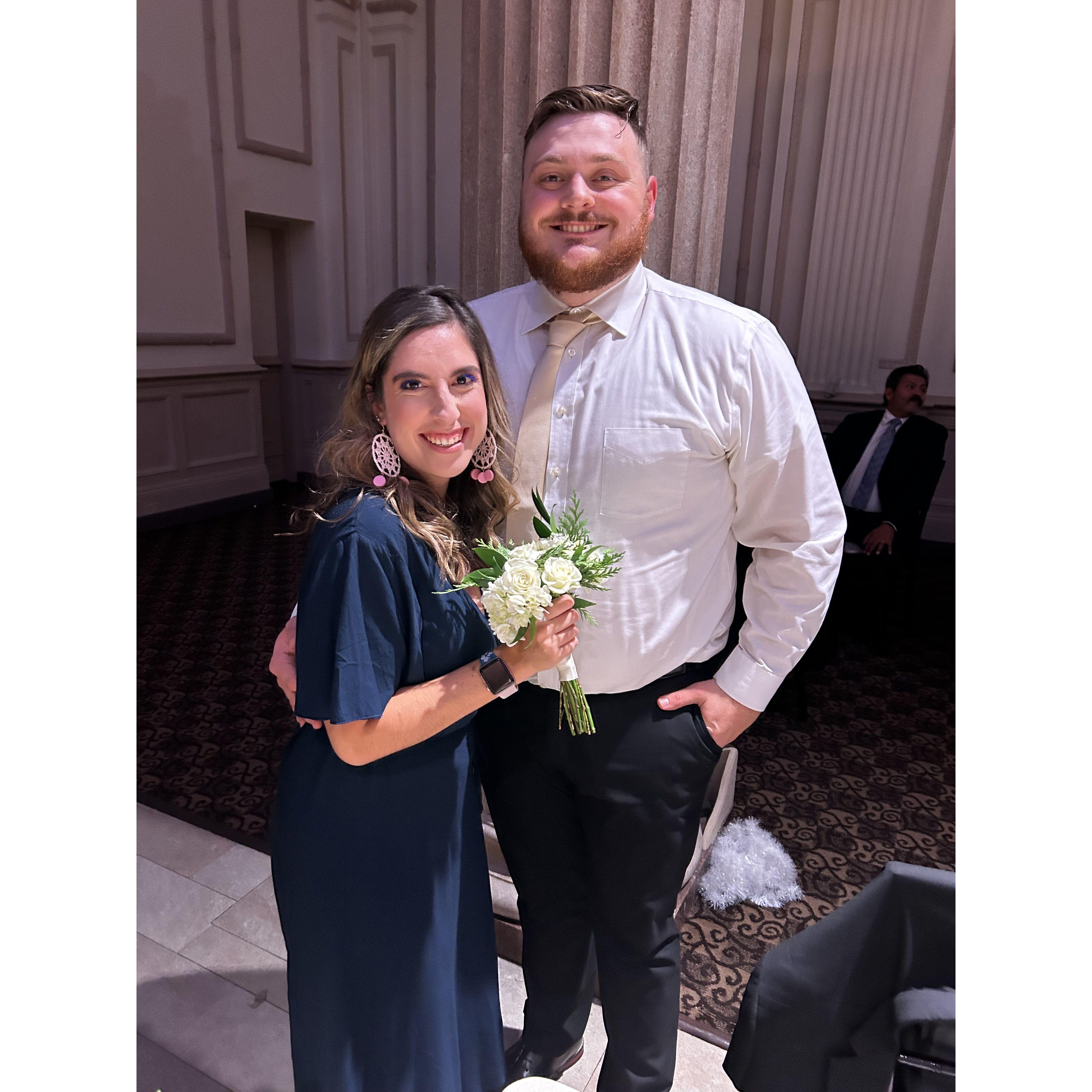 Caught the bouquet at our friend's wedding....